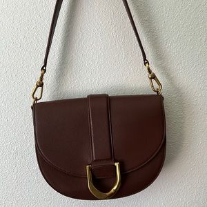 Charles & Keith Gabine Leather Saddle Bag (Leather)